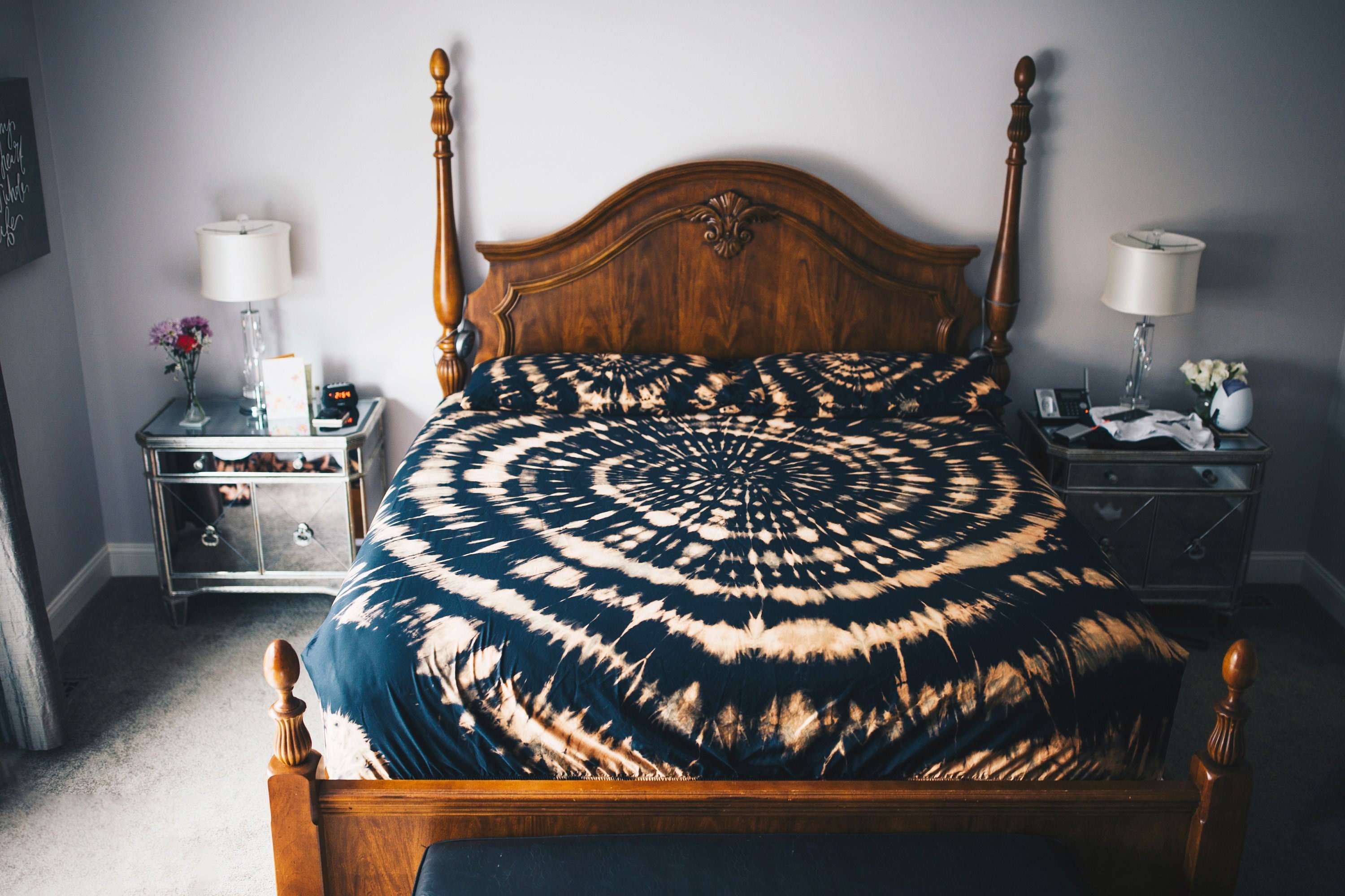 Tie Dye Boho Bedding Black Tie Dye Bedding Tie Dye Sheet Set Bohemian Bedroom Decor Hippie Michigan Made Dorm Room Bedding Etsy Canada
