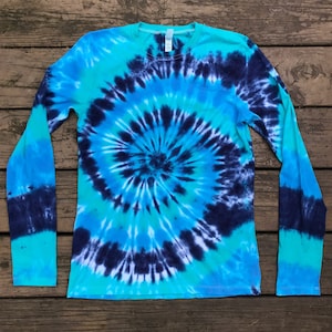 Tie Dye Damen Langarm - Tie Dye Tshirt - Spiral Tie Dye - Größen S-2XL - Michigan Made - Festival Fashion