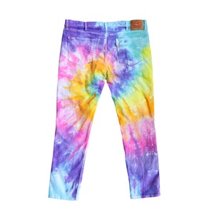 Tie Dye Men's Jeans Rainbow Pants Men's Jeans - Etsy