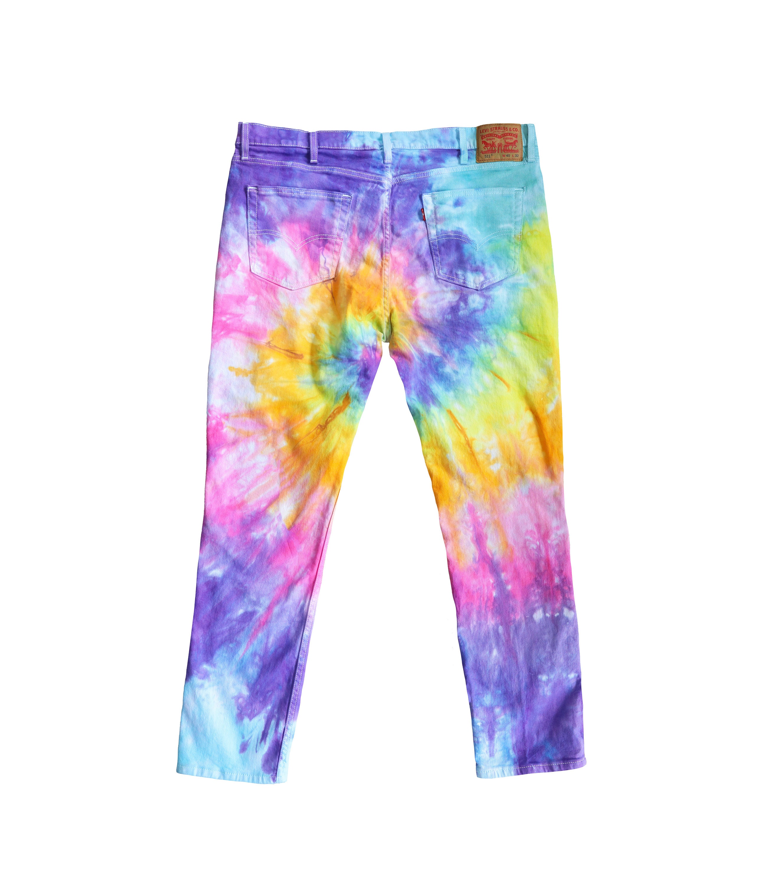 Tie Dye Men's Jeans Rainbow Pants Men's Jeans | Etsy Australia