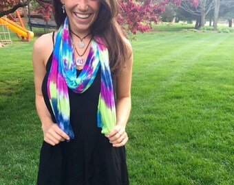 Tie Dye Scarf - Tie Dye Strapless Top - Michigan Made - Handmade - Festival Fashion
