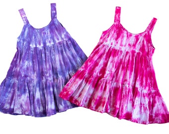 Size: 4T & 6 - Tie Dye Girl's Dress  - Tye Dye Dress - Twirling Dress - Hippie