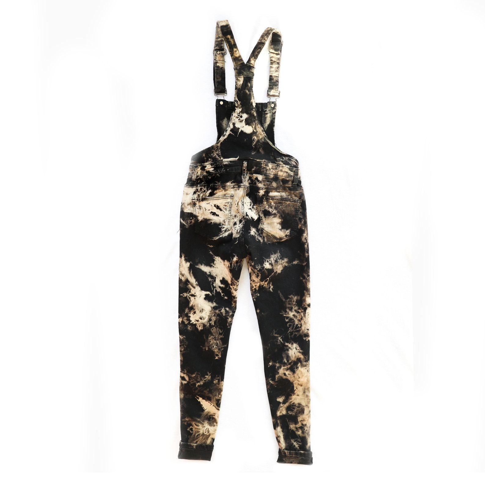 Tie Dye Women's Distressed Overalls Boho Stretch Twill Etsy