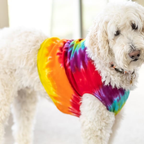 Tie Dye Doggy Tank - Tie Dye Dog Shirt - Rainbow Tie Dye - 100% Cotton - Tie Dye for Small Dogs & Big Dogs - Hippie - Custom Tie Dye