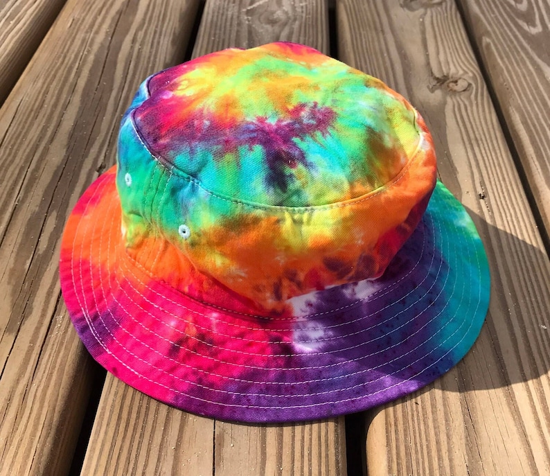 Tie Dye Bucket Hat Tie Dye Bandana Tie Dye Adult Hat Tie Dye Baby Bucket Hat Hippie Rainbow Bucket Hat Hand Dyed Michigan image 1