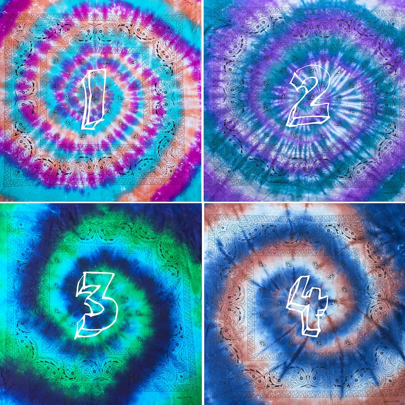 Tie Dye Bandana Tie Dye Mask Face Mask Boho Mask Handmade Michigan Made Sewn Edges Fast Shipping Hippie image 2