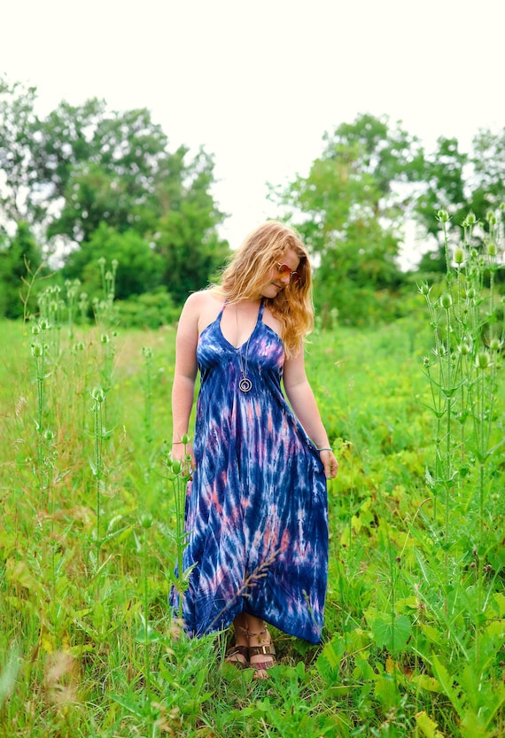 halter tie dye dress