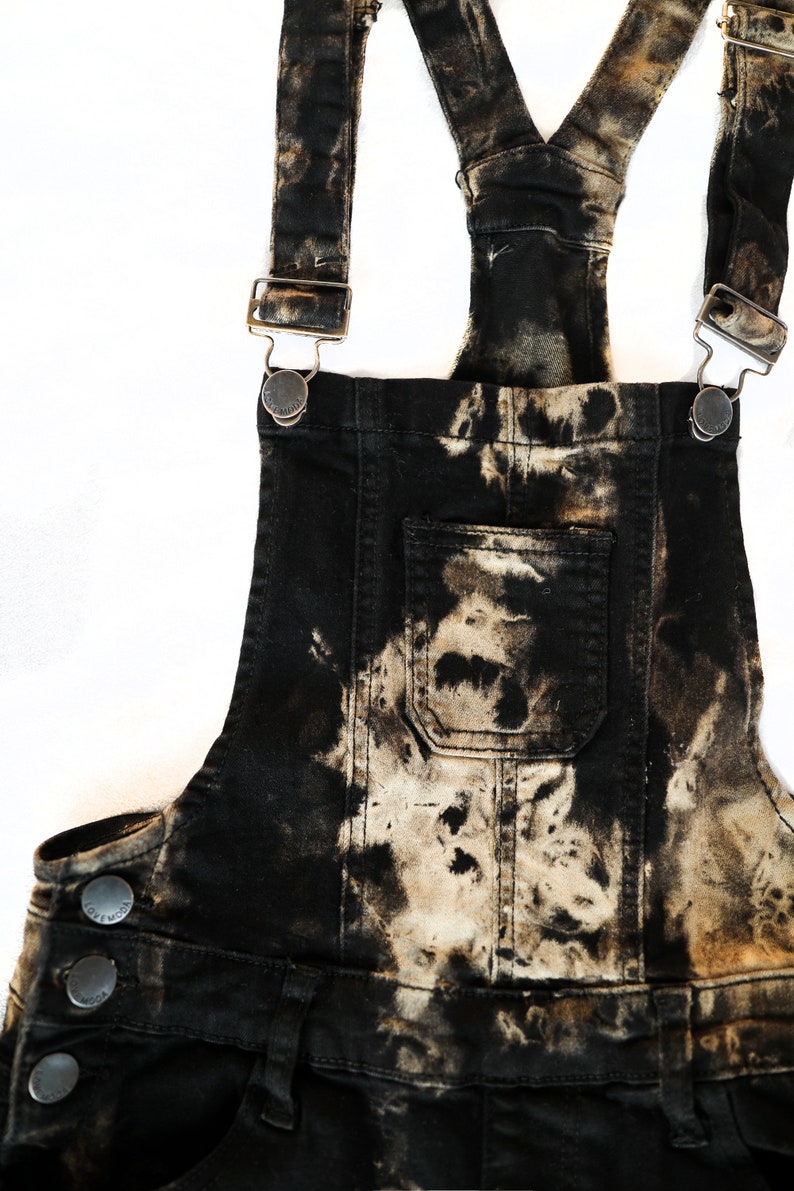 Tie Dye Women's Distressed Overalls Boho Stretch Twill Etsy
