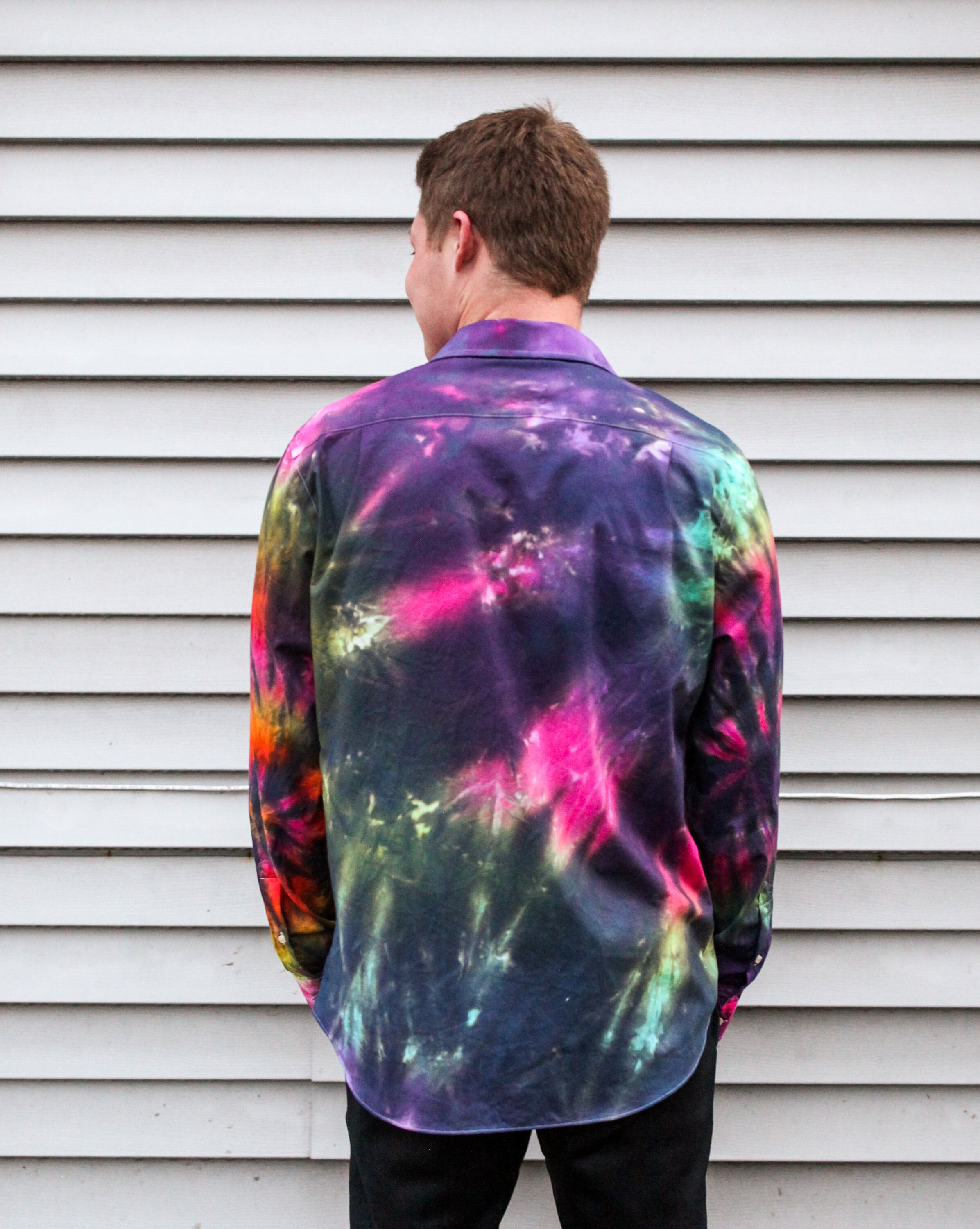 Tie Dye Men's Long Sleeve Button-down 
