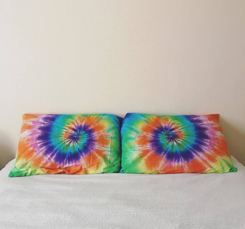 Tie Dye Pillow Cases Hippie Tie Dye Bedding Home Decor Etsy