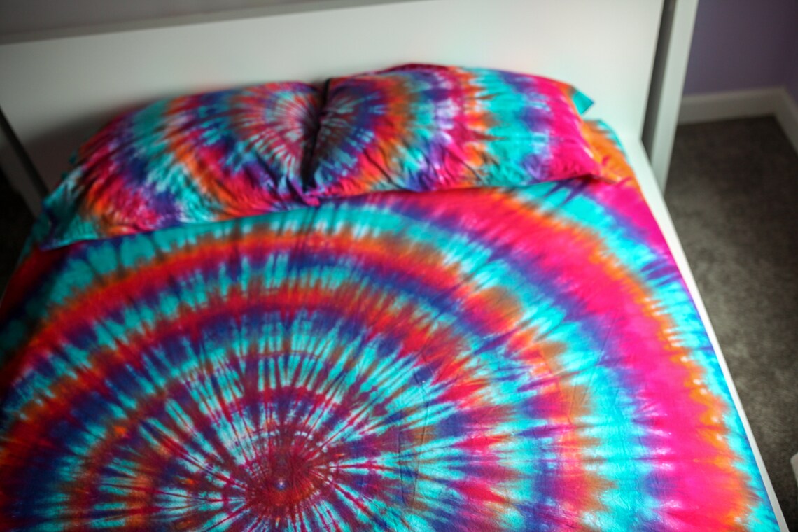 Tie Dye Bedding Tie Dye Sheets Tie Dye Duvet Cover Etsy