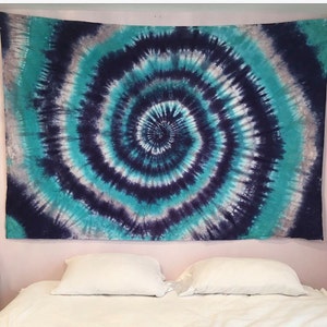 Tie Dye Tapestry - Hippie - Tie Dye Room Decor - Tie Dye Wall Decor - Hand Dyed - 58&quot; x 90&quot; - Custom Tie Dye Tapestry
