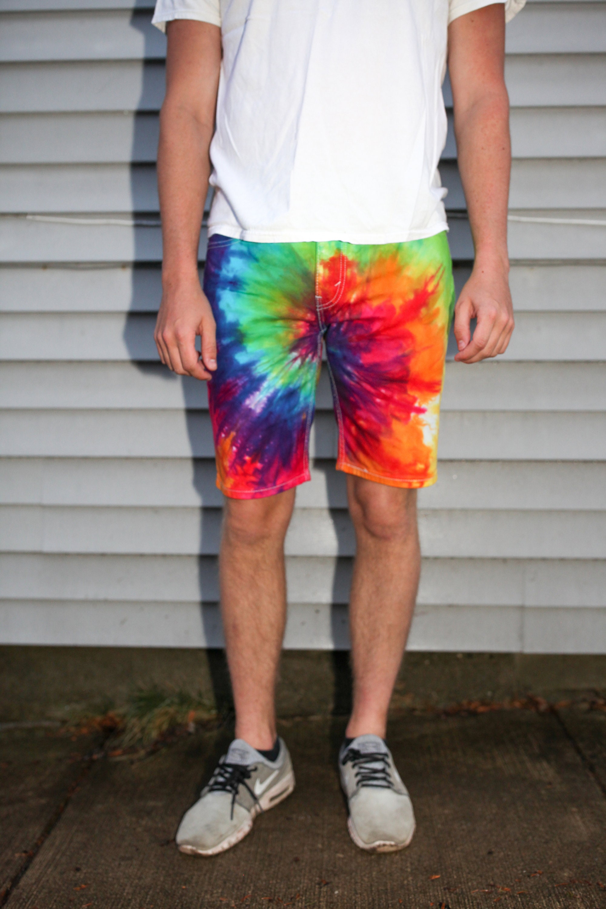 mens tie dye short