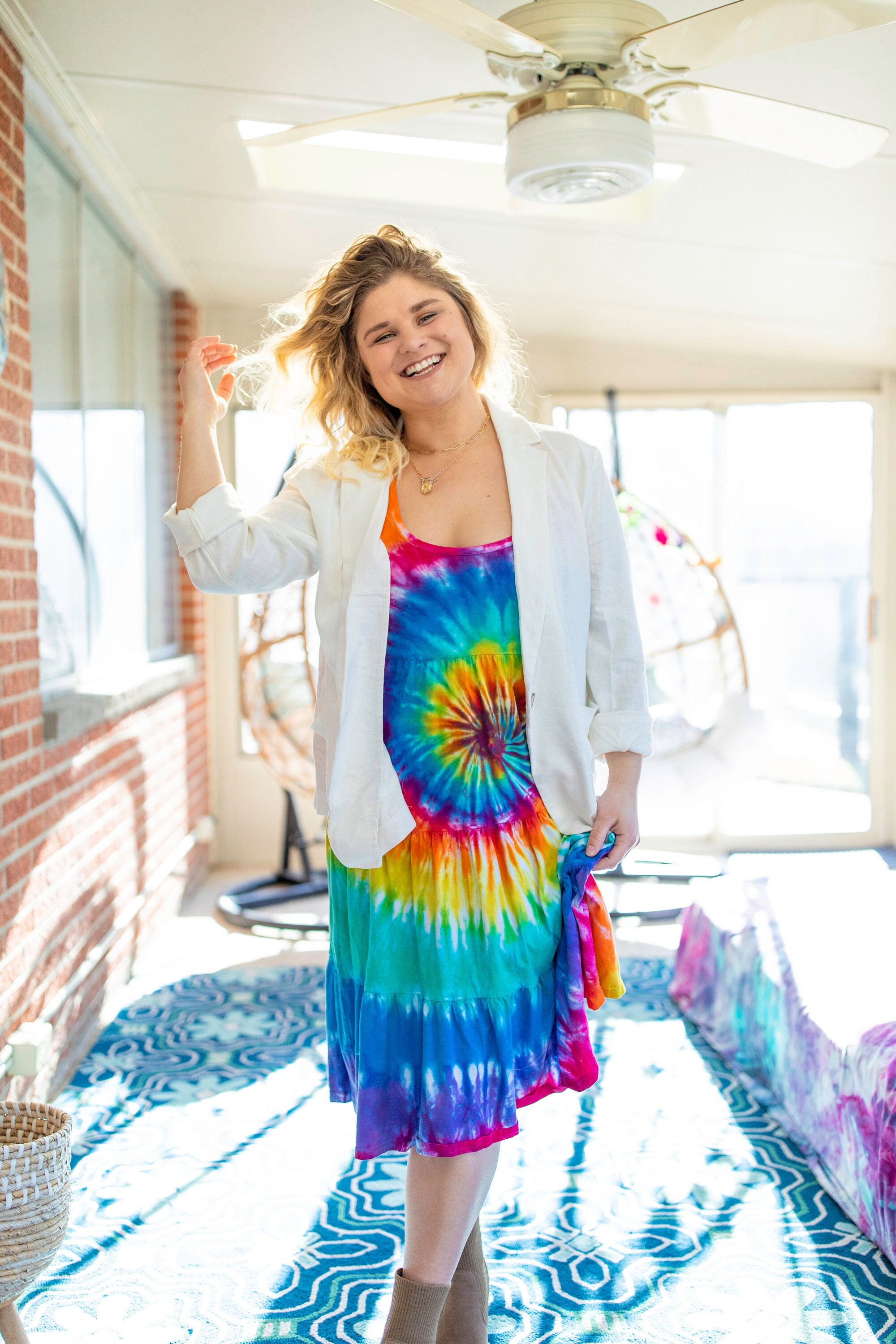 Tie Dye Women's Dress Tye Dye Dress Three Tiered - Etsy