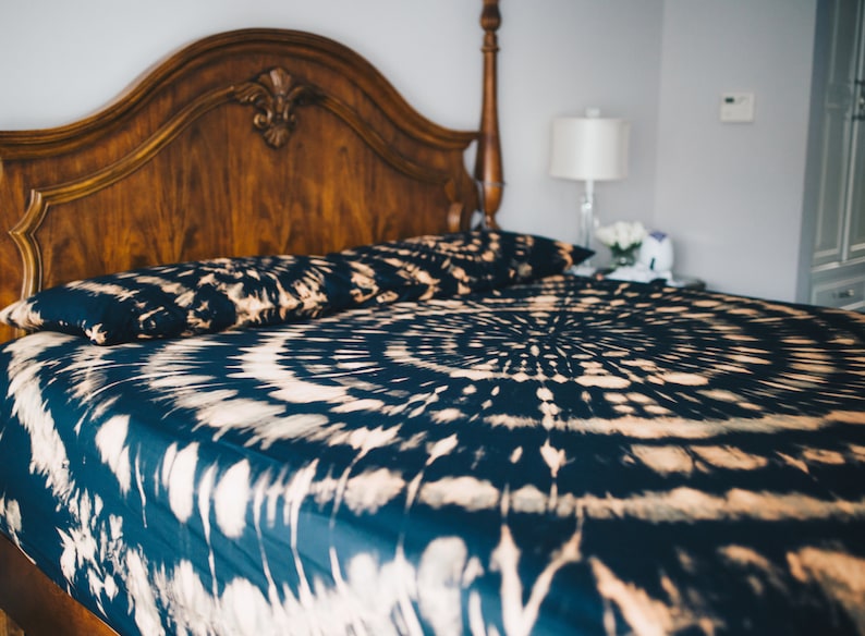Tie Dye Boho Bedding Black Tie Dye Bedding Tie Dye Sheet Etsy