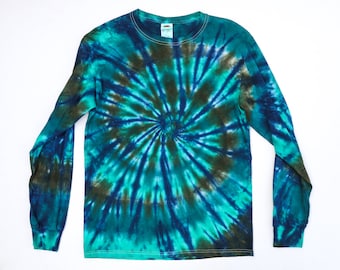 Tie Dye Long Sleeve - Handmade - Michigan Made - Unisex Long Sleeve - Youth & Adult Sizes - Spiral Tie Dye - 100% Cotton - Festival Fashion