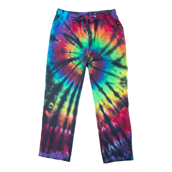 Tie Dye Mens Casual Beach Trousers Linen Summer Pants Mens Pants Rainbow  Pants Sizes: S-3XL 