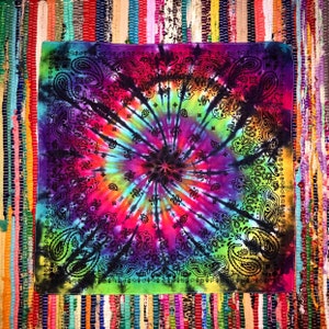 Tie Dye Rainbow Bandana - Handmade - Michigan Made - 100% Cotton - Festival Fashion - Hippie