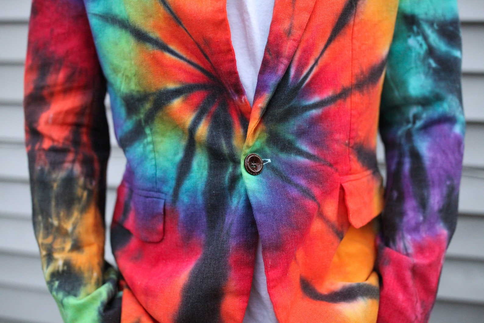 Rainbow Hippie Tie Dye Men's Bomber Jacket