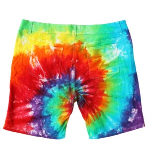 Tie Dye Men's Jean Shorts Tie Dye Rainbow Shorts Spiral Tie Dye Men's ...