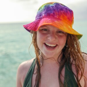 Tie Dye Bucket Hat Tie Dye Bandana Tie Dye Adult Hat Tie Dye Baby Bucket Hat Hippie Rainbow Bucket Hat Hand Dyed Michigan image 4