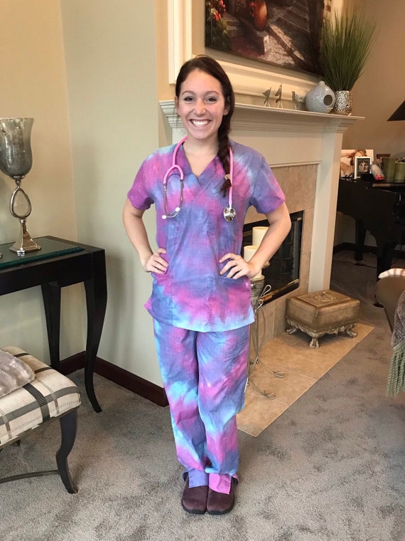 Buy Tie Dye Ultra Soft Scrubs Medical Scrubs Nurse's Uniform Dental Scrub  Top Handmade Tie Dye Hippie Online in India 