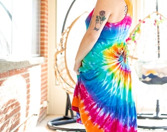 Tie Dye Racerback Dress – Three Tiered Summer Sundress
