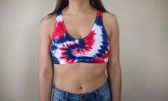 Tie Dye Women's Sports Bra Tie Dye Lingerie Festival Hippie