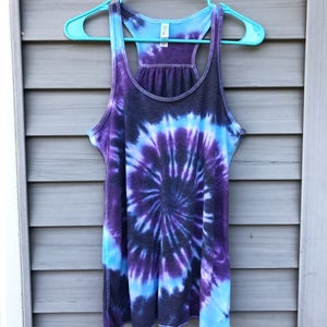 Tie Dye Women&#39;s Tank Top - Women&#39;s Racerback Tank Top - Ultra Soft Poly/Cotton Fabric - Hand Dyed - Michigan Made - Hippie - XS-2XL