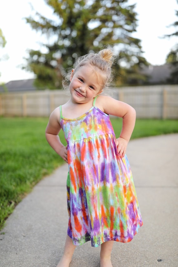 Tie Dye Girls' Summer Dress Little Hippie Sizes: 12 months Youth 6 Tie Dye Girls' Summer Dress Little Hippie Sizes: 12 months Youth 6