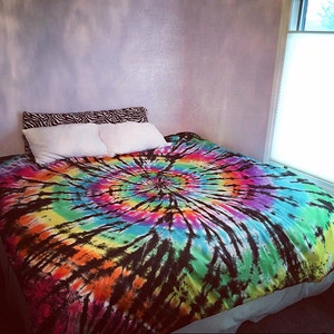 Tie Dye Duvet Cover - Tie Dye Bedding - Hippie Bedding - Boho Bedding - Twin, Full, Queen. King, California King - Handmade