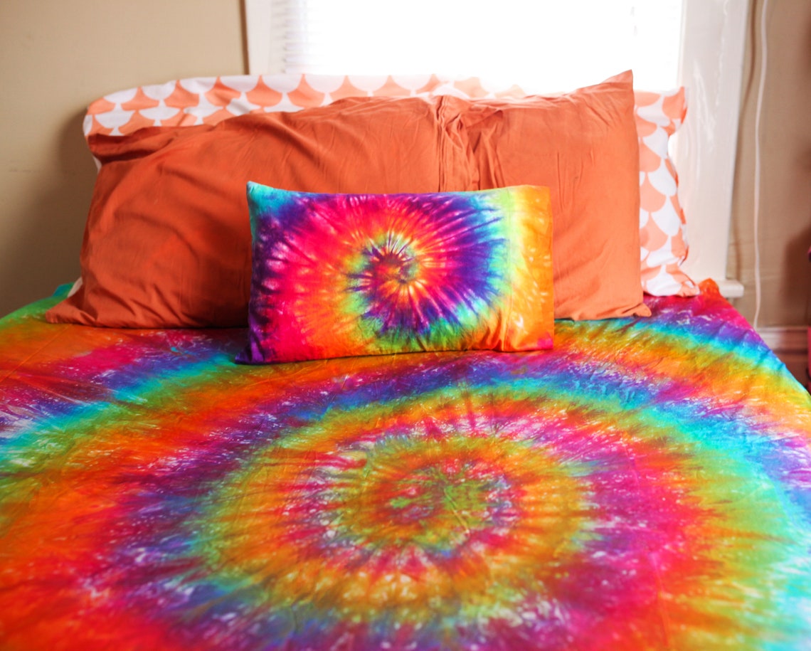 Tie Dye Bedding Tie Dye Sheets Tie Dye Duvet Cover Etsy