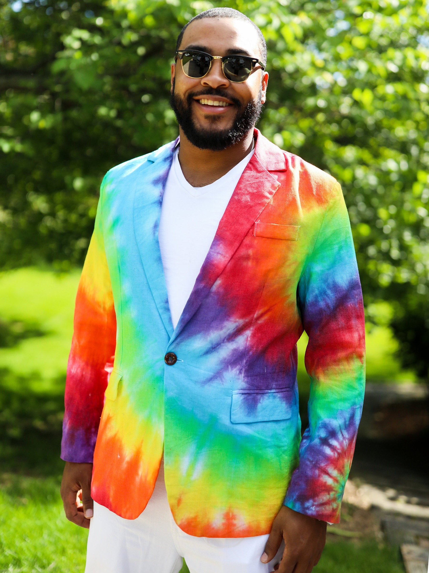 Amazon.com: Tie Dye Men's Blazer - Slim Fit Blazer - Tie Dye Rainbow Blazer  - Tie Dye Wedding Blazer - Men's Tie Dye Sport Jacket - 4XL Tie Dye  (XXX-Large) : Clothing, Shoes & Jewelry