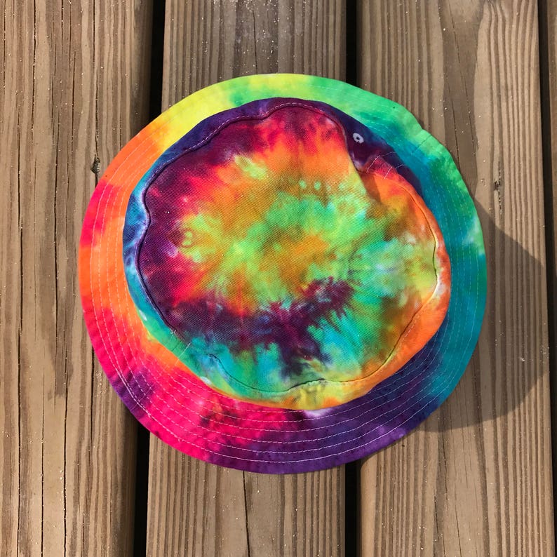 Tie Dye Bucket Hat Tie Dye Bandana Tie Dye Adult Hat Tie Dye Baby Bucket Hat Hippie Rainbow Bucket Hat Hand Dyed Michigan image 3