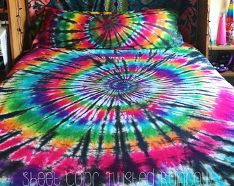 Tie Dye Bedding - Tie Dye Sheets - Tie Dye Duvet Cover - Tie Dye Pillow Case - Tie Dye Body Pillow Case - Michigan - Custom Tie Dye Bedding