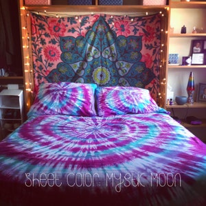 Tie Dye Bedding - Tie Dye Sheets - Tie Dye Duvet Cover - Tie Dye Pillow Case - Tie Dye Body Pillow Case - Michigan - Custom Tie Dye Bedding