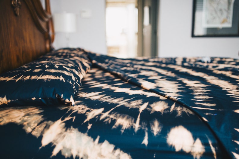 Tie Dye Boho Bedding Black Tie Dye Bedding Tie Dye Sheet Etsy
