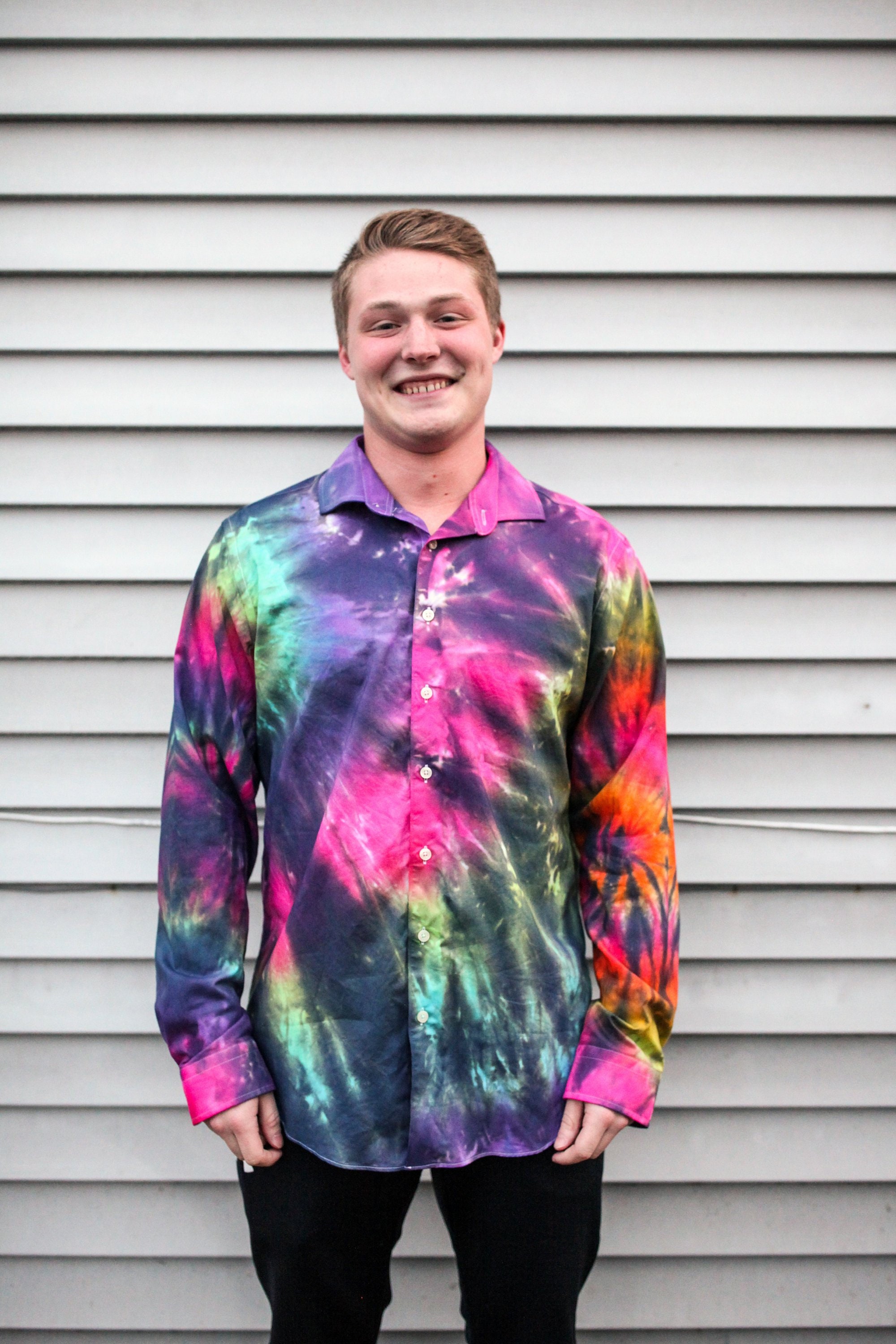 Long Sleeve Button-down Shirt Rainbow ...