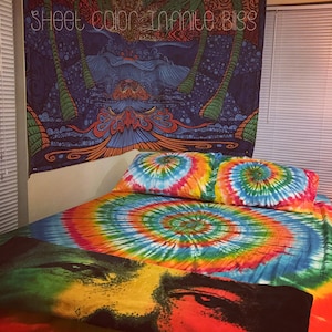 Tie Dye Bedding - Tie Dye Sheets - Tie Dye Duvet Cover - Tie Dye Pillow Case - Tie Dye Body Pillow Case - Michigan - Custom Tie Dye Bedding