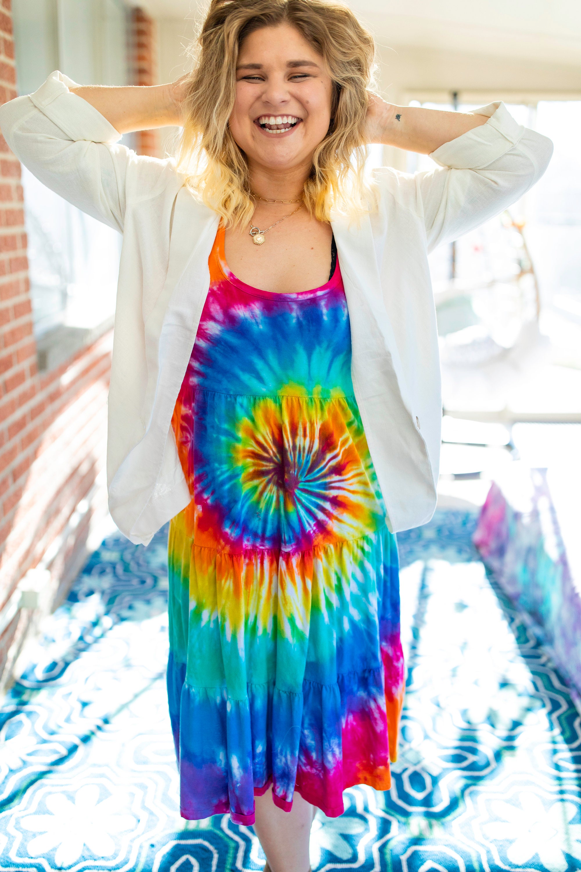 Tie Dye Women's Dress Tye Dye Dress Three Tiered - Etsy