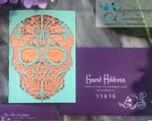 Day of the Dead wedding invitation laser cut sugar skull Detailed flowers dia de los muertos party