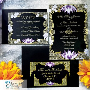 Jasmine Essence Huwelijksuitnodiging prinses sweet sixteen Aladdin geïnspireerd royal marokkaan uitnodigen Arabische nachten filigraan bloemen