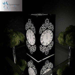 Centro de mesa con linterna de reloj de Cenicienta, linterna de reloj cortada con láser inspirada en Disney