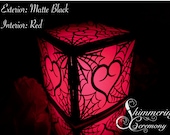 Gothic Spiderweb Intertwined Heart Laser Cut Paper Lantern Luminary Centerpiece