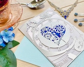 Alice in wonderland laser cut invitation wedding inspired tea party down the rabbit hole and through the looking glass