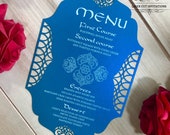Moroccan laser cut program menu card boho party Arabian nights exotic romantic Indian wedding
