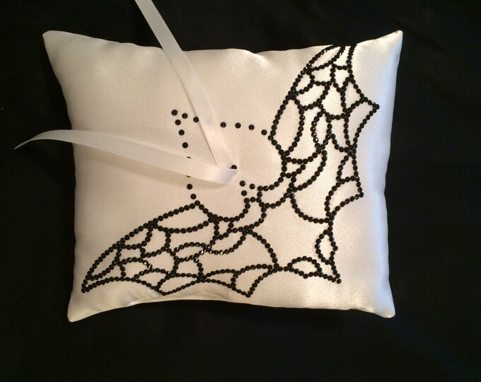 Batman Wedding Ring Bearer Pillow With Black Swarovski Crystal Etsy