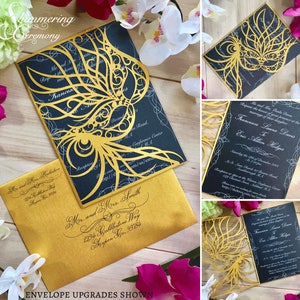 Mardi gras mask party invitation laser cut masquerade ball wedding invite masked princess sweet sixteen