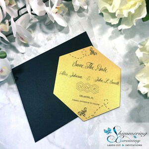 Honey Bee Save the Date Card Laser Cut voor bruiloft evenement