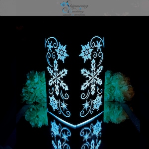 Snowflake Winter Wedding Centerpiece Large Laser Cut Paper Lantern Luminary Snow Falling Christmas Party